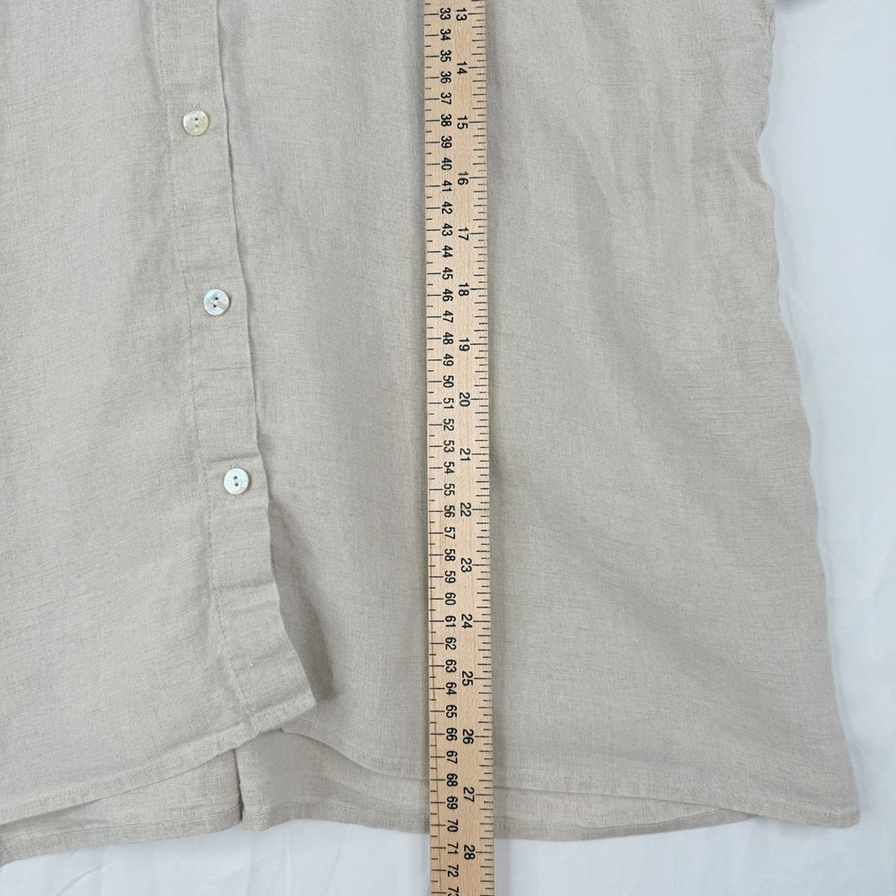 J Jill Love Linen top Women's Casual Short Sleeve 100% Linen Button Up SZ-L - Picture 3 of 16
